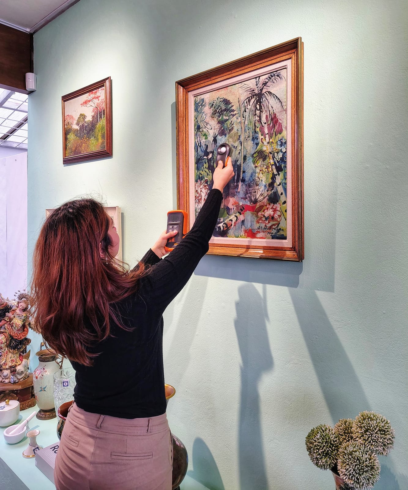 Conservación preventiva en sala de exhibición.